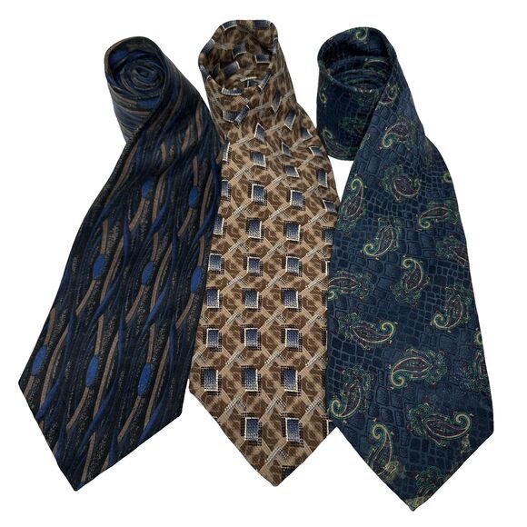 Silk Ties Lot of 3 Pierre Balmain Dover Arrow Van Heusen - Picture 1 of 16